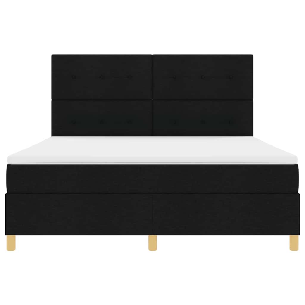 LED Boxspringbett mit Matratze Schwarz 180 x 200 cm Stoff