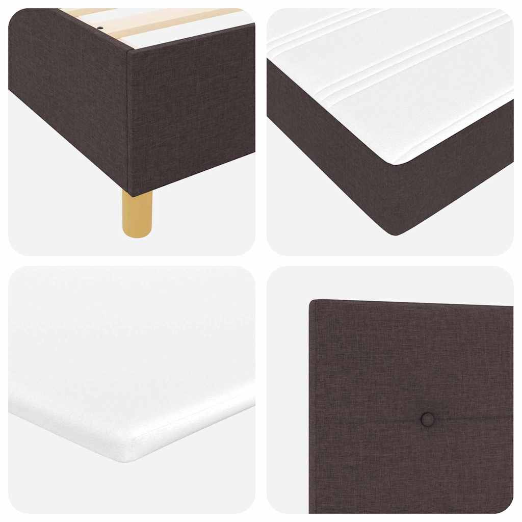 vidaXL Boxspringbett mit Matratze Dunkelbraun 180 x 200 cm Stoff