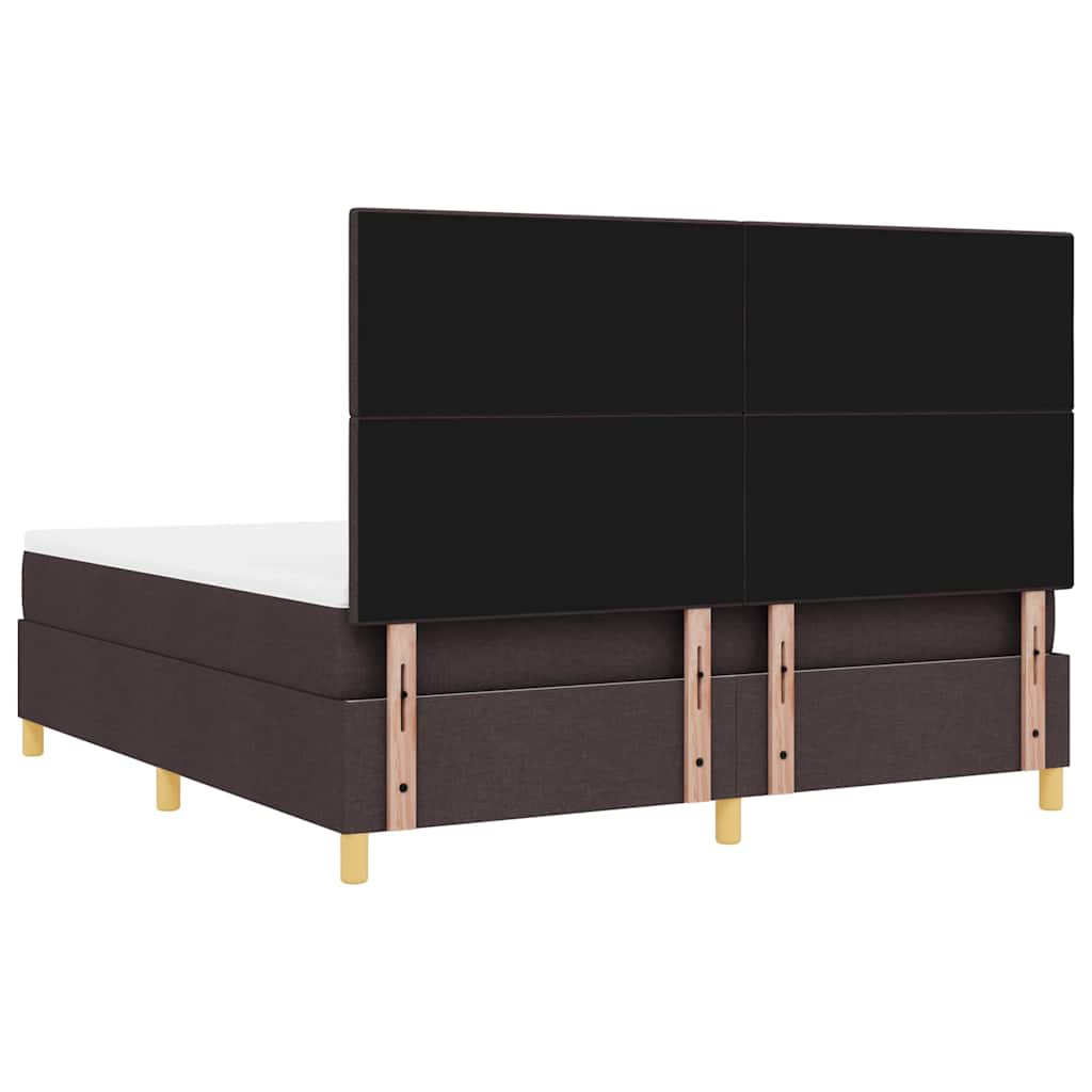 vidaXL Boxspringbett mit Matratze Dunkelbraun 180 x 200 cm Stoff