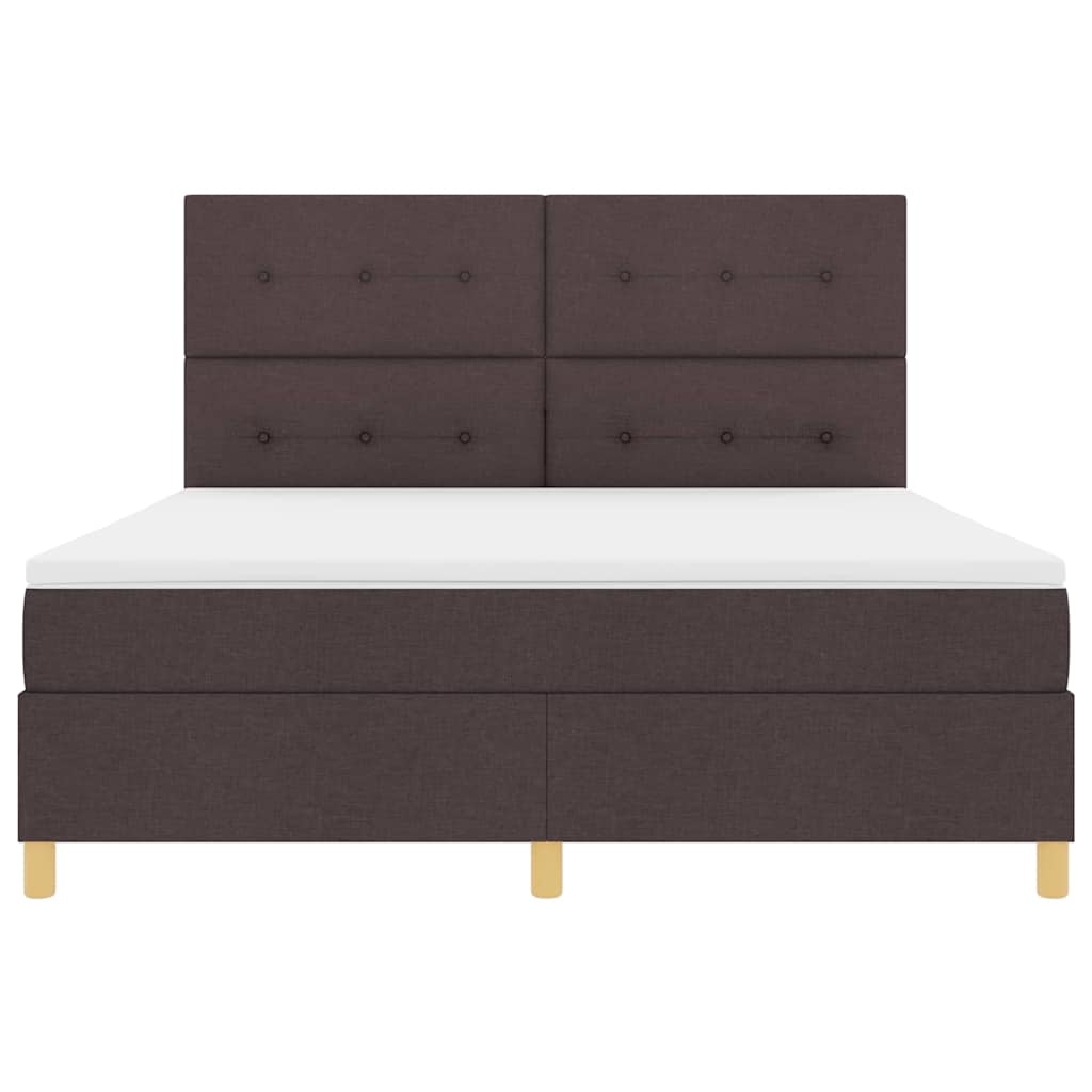 vidaXL Boxspringbett mit Matratze Dunkelbraun 180 x 200 cm Stoff
