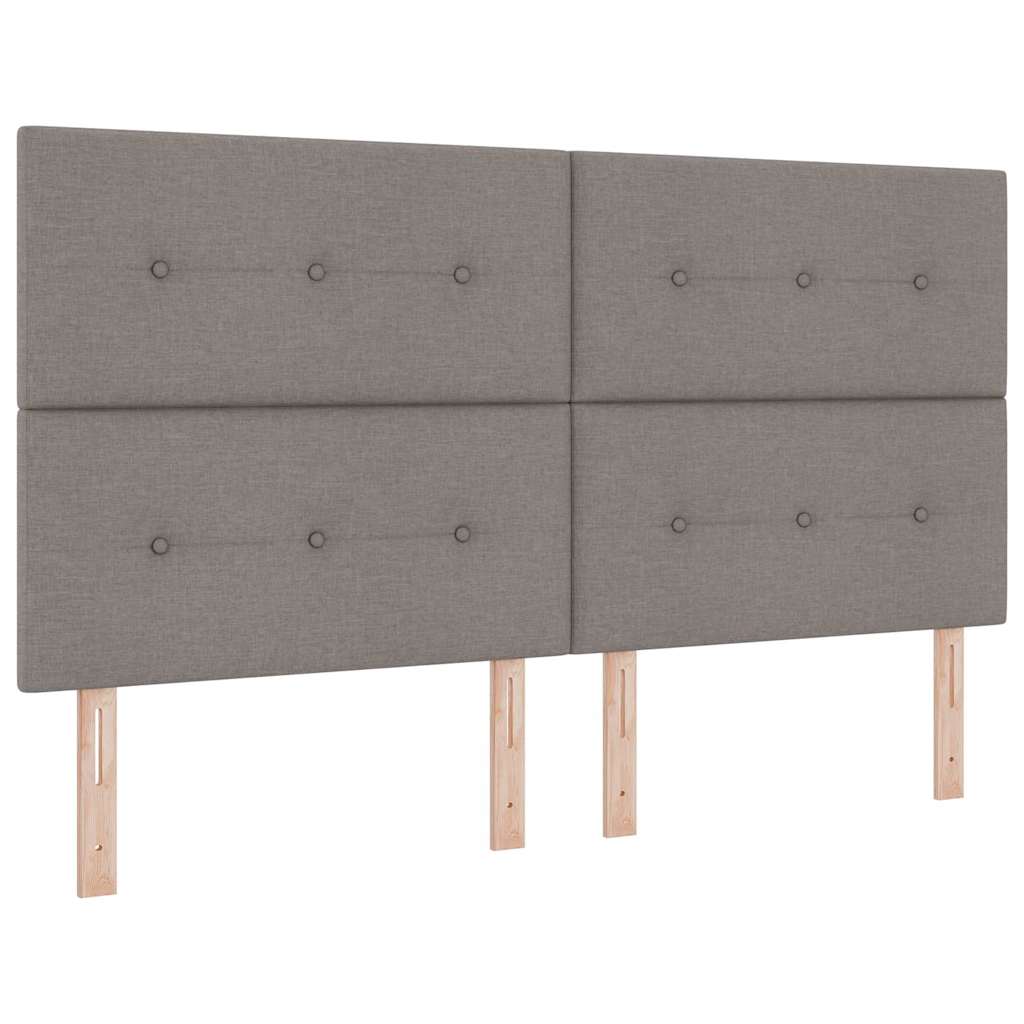 LED Boxspringbett mit Matratze Taupe 180 x 200 cm Stoff