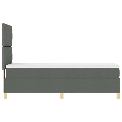 LED Boxspringbett mit Matratze Dunkelgrau 80 x 200 cm Stoff