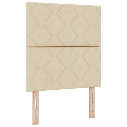 LED Boxspringbett mit Matratze Creme 80 x 200 cm Stoff