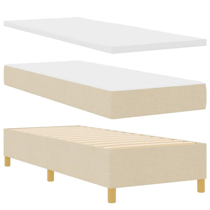 LED Boxspringbett mit Matratze Creme 80 x 200 cm Stoff
