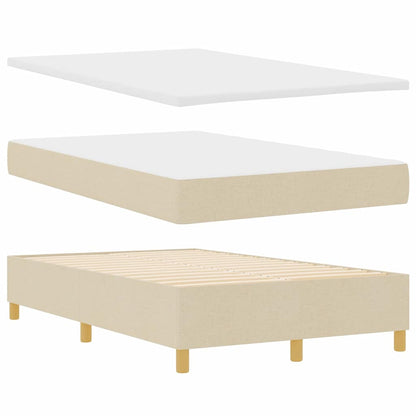 LED Boxspringbett mit Matratze Creme 120 x 200 cm Stoff