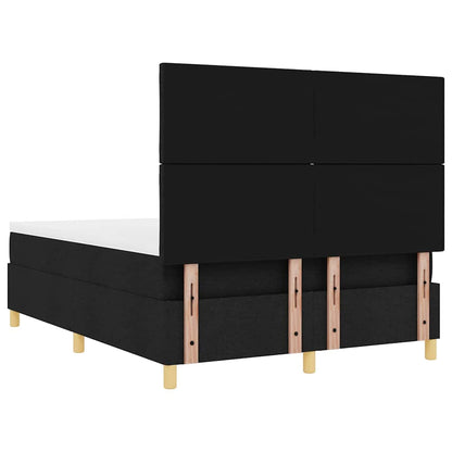 vidaXL LED Boxspringbett mit Matratze Schwarz 160 x 200 cm Stoff