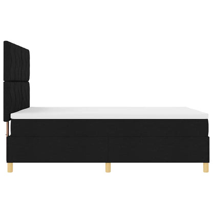 vidaXL LED Boxspringbett mit Matratze Schwarz 160 x 200 cm Stoff