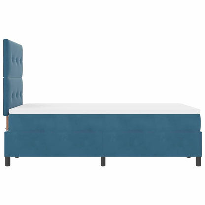 vidaXL LED Boxspringbett mit Matratze Dunkelblau 120 x 190 cm Stoff