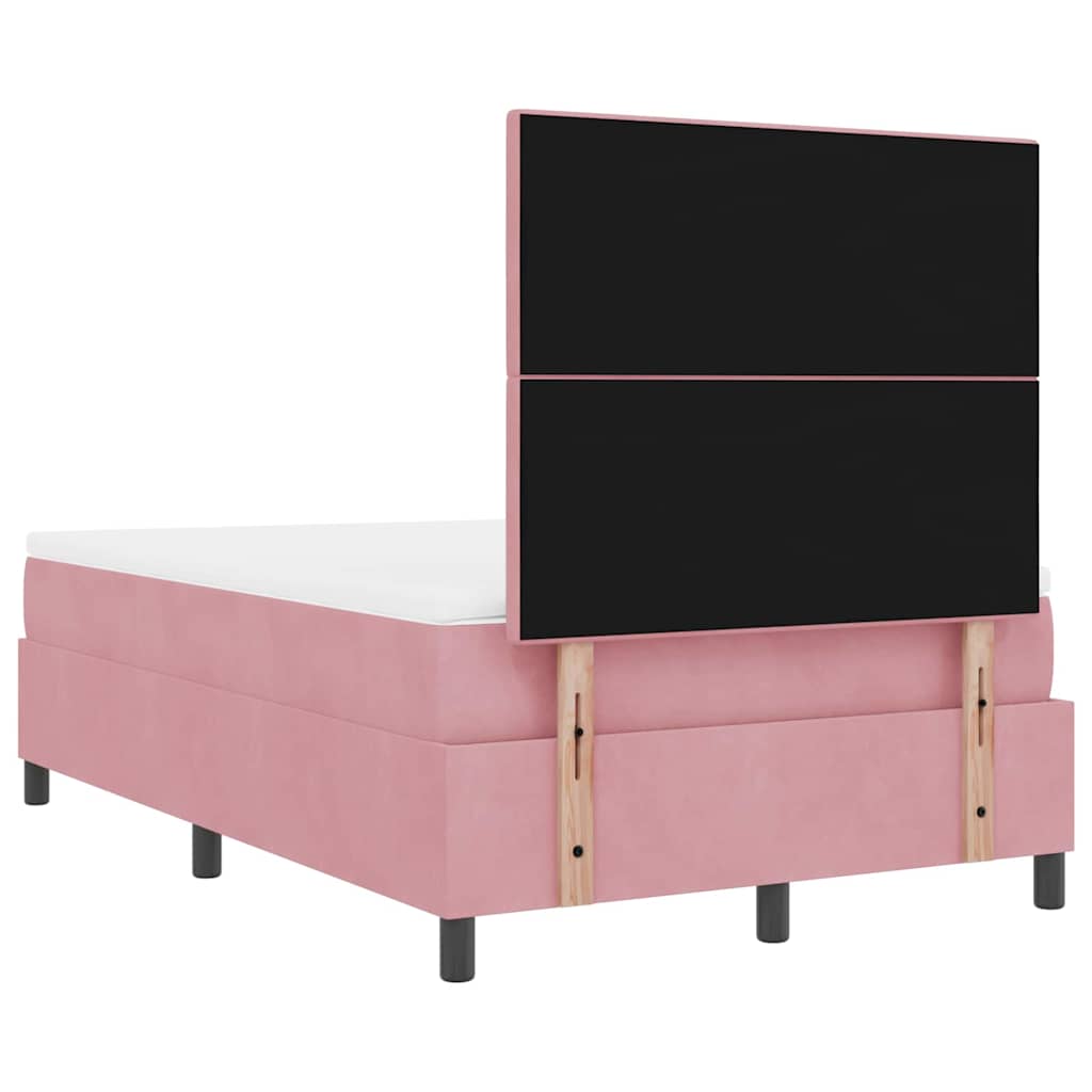 LED Boxspringbett mit Matratze Rosa 120 x 190 cm Samt