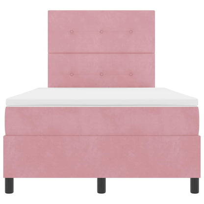 LED Boxspringbett mit Matratze Rosa 120 x 200 cm Stoff