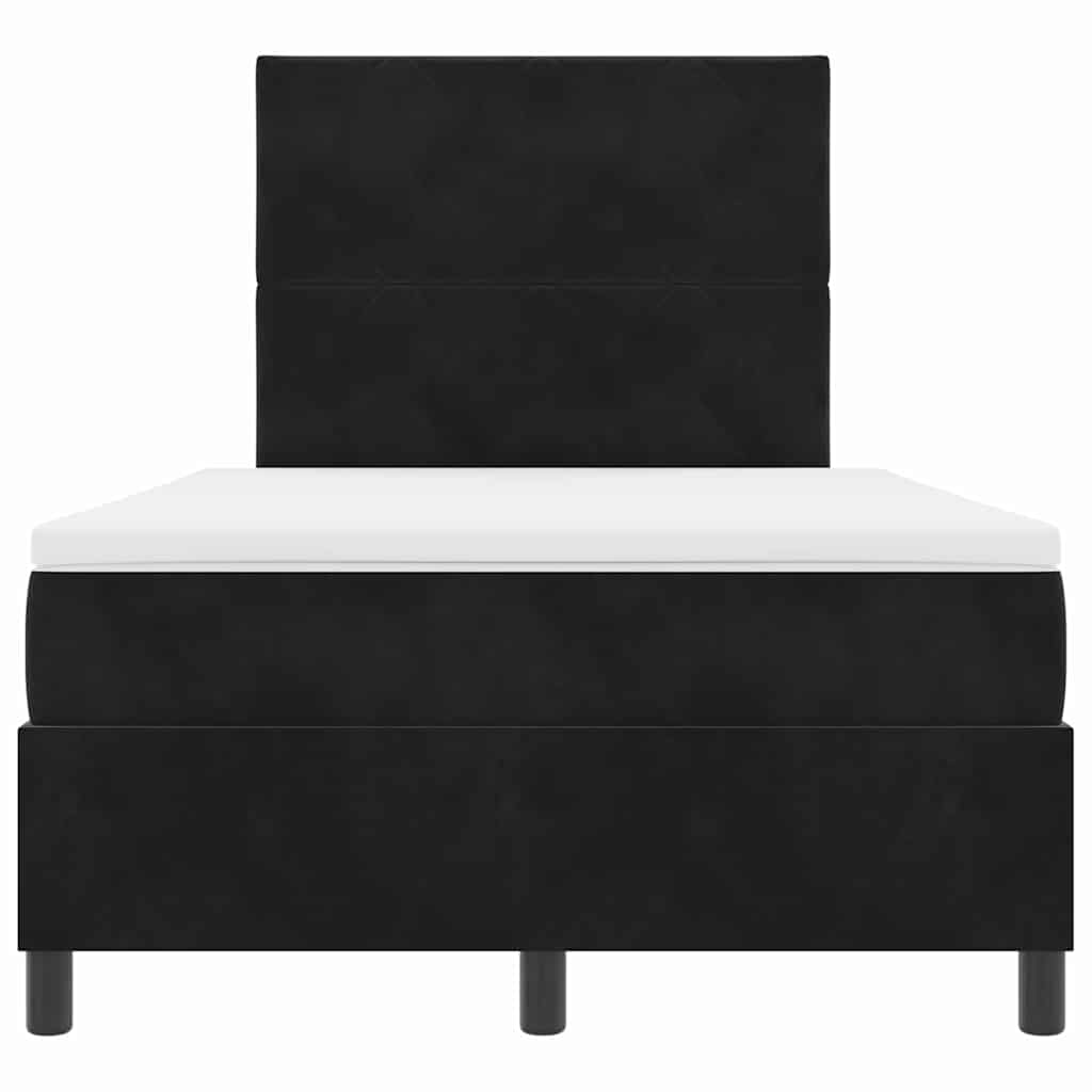 LED Boxspringbett mit Matratze Schwarz 120 x 200 cm Stoff