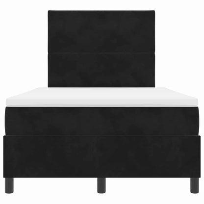 LED Boxspringbett mit Matratze Schwarz 120 x 200 cm Stoff