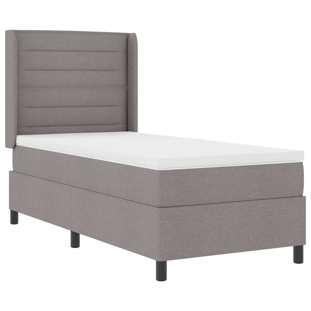 LED Boxspringbett mit Matratze Taupe 90 x 200 cm Stoff