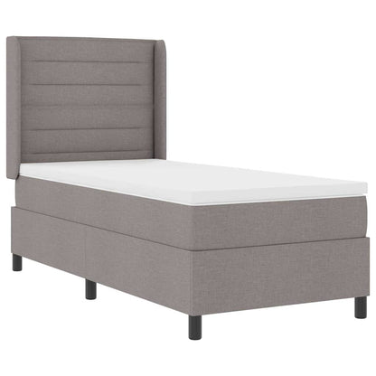 LED Boxspringbett mit Matratze Taupe 100 x 200 cm Stoff