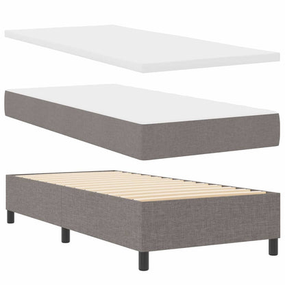 LED Boxspringbett mit Matratze Taupe 100 x 200 cm Stoff