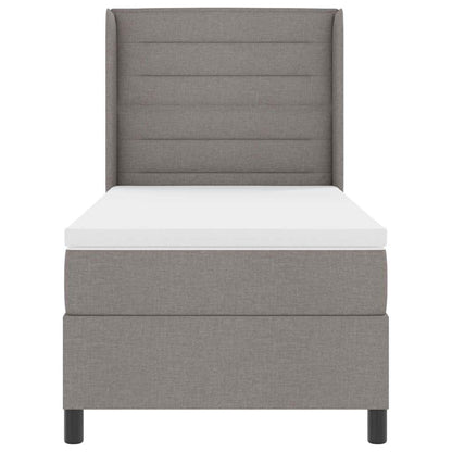 LED Boxspringbett mit Matratze Taupe 100 x 200 cm Stoff