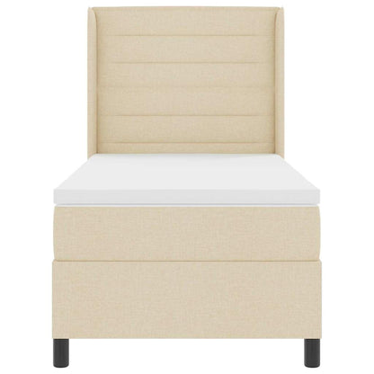 LED Boxspringbett mit Matratze Creme 100 x 200 cm Stoff