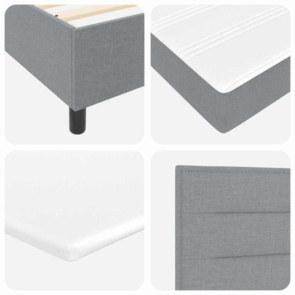 vidaXL LED Boxspringbett mit Matratze Hellgrau 140 x 190 cm Stoff