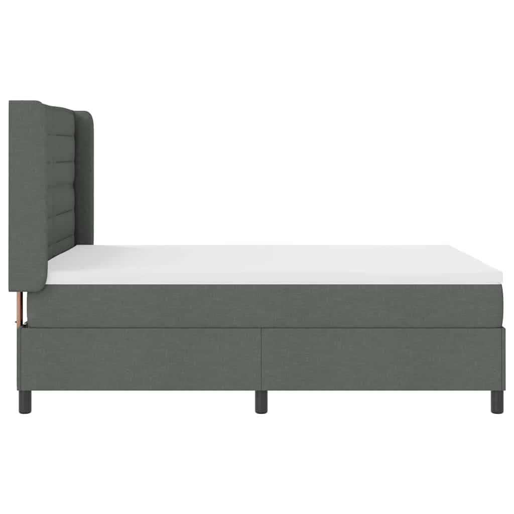 LED Boxspringbett mit Matratze Dunkelgrau 160 x 200 cm Stoff