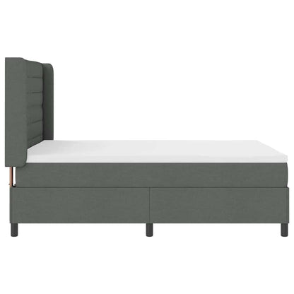 LED Boxspringbett mit Matratze Dunkelgrau 160 x 200 cm Stoff