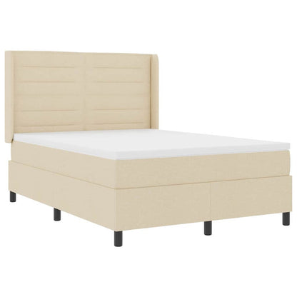 LED Boxspringbett mit Matratze Creme 160 x 200 cm Stoff