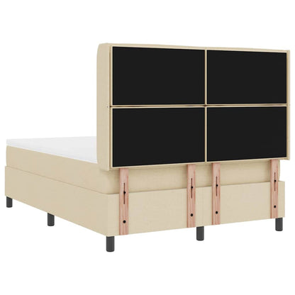 LED Boxspringbett mit Matratze Creme 160 x 200 cm Stoff