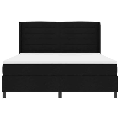 LED Boxspringbett mit Matratze Schwarz 180 x 200 cm Stoff