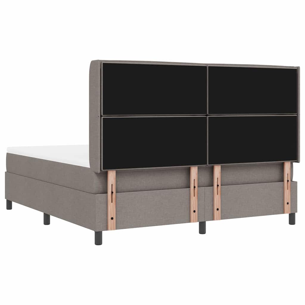 LED Boxspringbett mit Matratze Taupe 180 x 200 cm Stoff