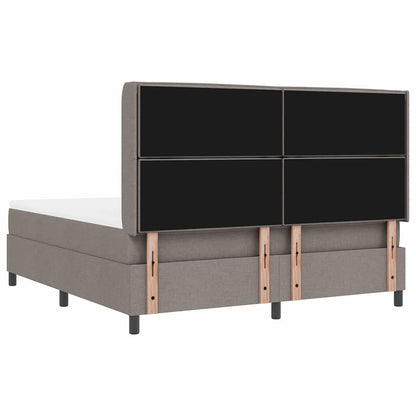 LED Boxspringbett mit Matratze Taupe 180 x 200 cm Stoff