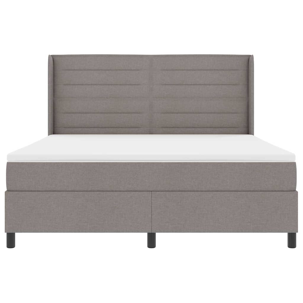 LED Boxspringbett mit Matratze Taupe 180 x 200 cm Stoff