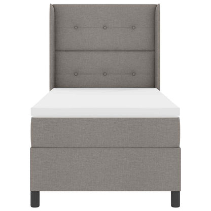 LED Boxspringbett mit Matratze Taupe 80 x 200 cm Stoff