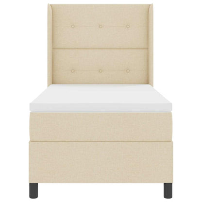 LED Boxspringbett mit Matratze Creme 80 x 200 cm Stoff