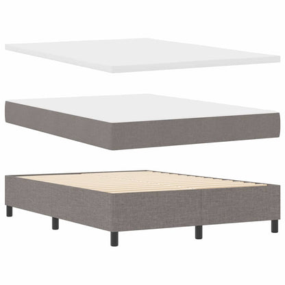 LED Boxspringbett mit Matratze Taupe 140 x 190 cm Stoff