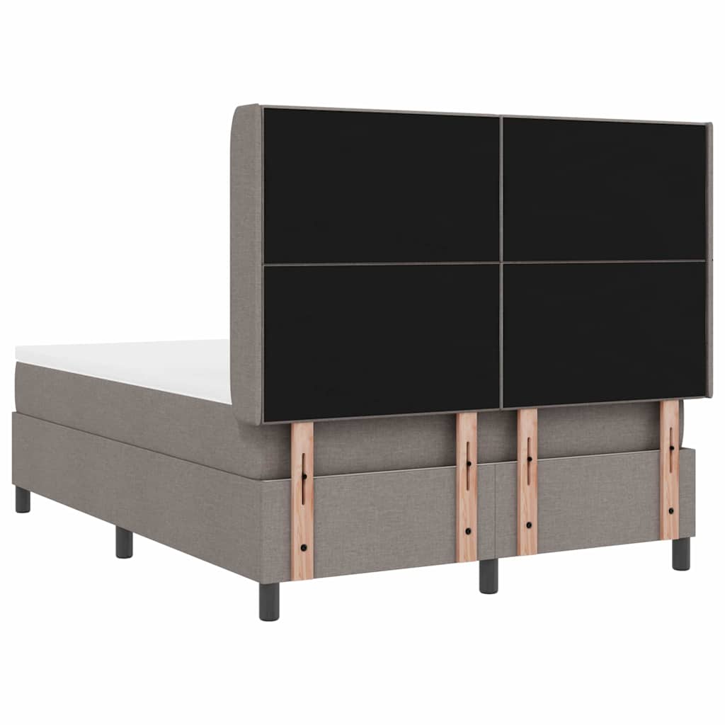 LED Boxspringbett mit Matratze Taupe 140 x 190 cm Stoff