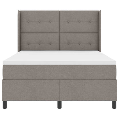 LED Boxspringbett mit Matratze Taupe 140 x 190 cm Stoff
