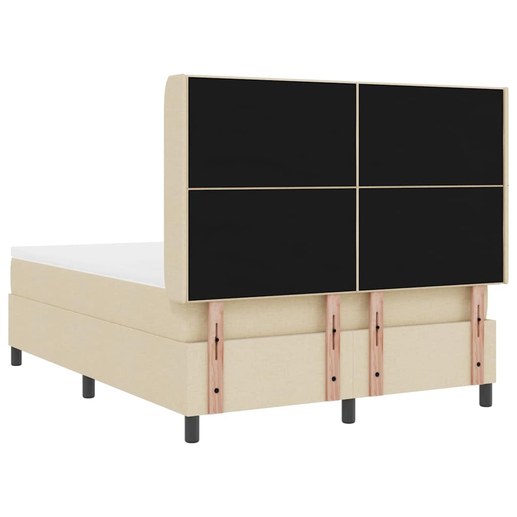 LED Boxspringbett mit Matratze Creme 140 x 190 cm Stoff