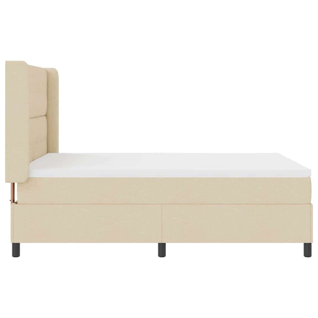 LED Boxspringbett mit Matratze Creme 140 x 200 cm Stoff