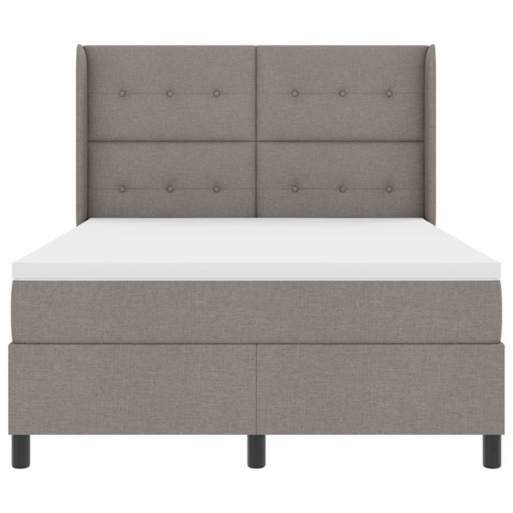 LED Boxspringbett mit Matratze Taupe 160 x 200 cm Stoff