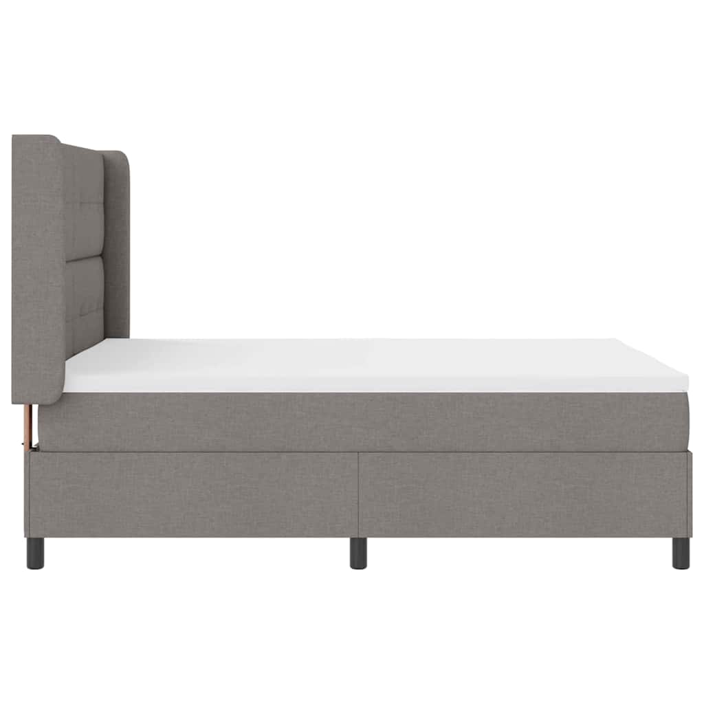 LED Boxspringbett mit Matratze Taupe 160 x 200 cm Stoff