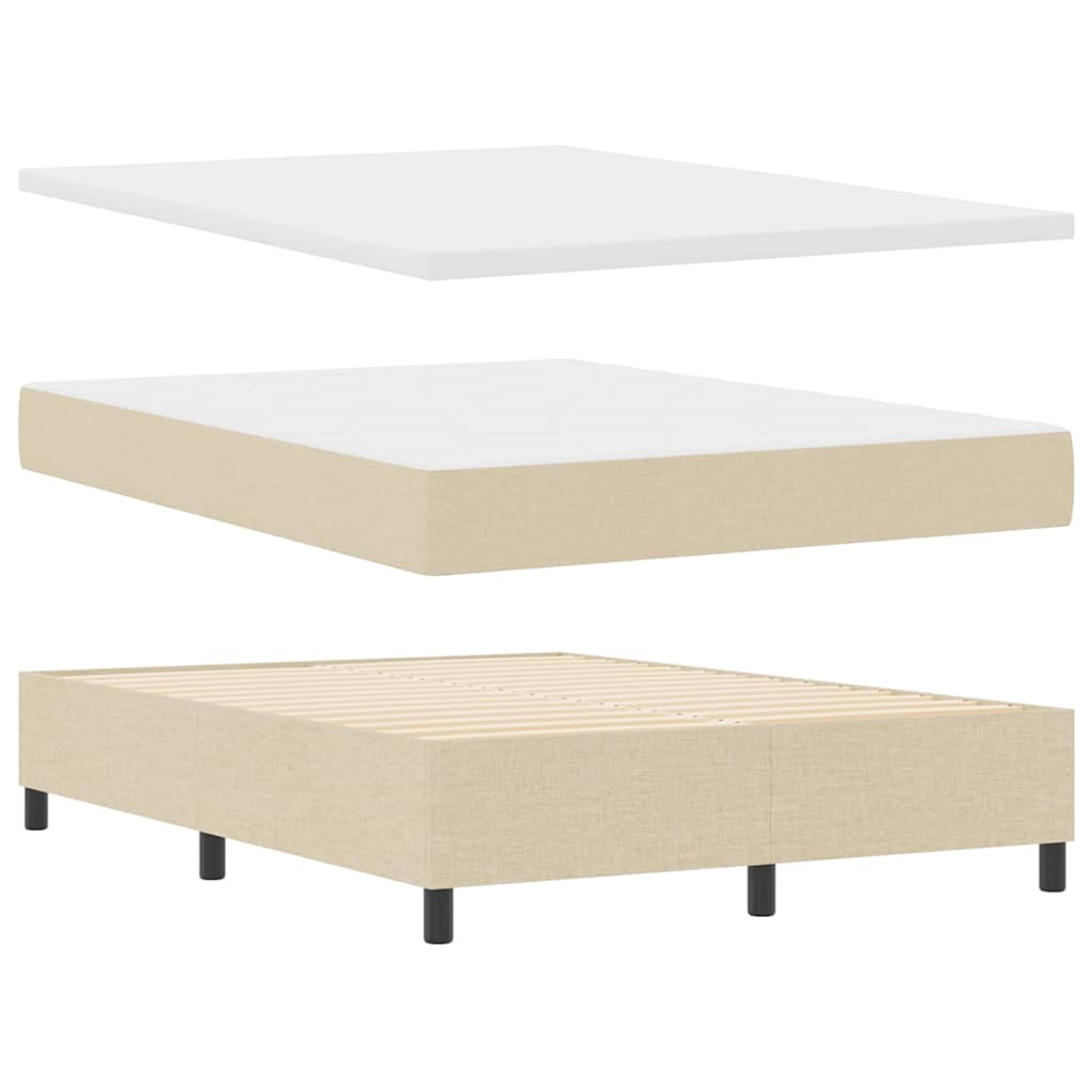 LED Boxspringbett mit Matratze Creme 160 x 200 cm Stoff