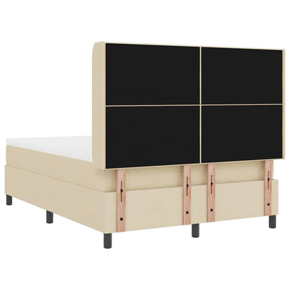 LED Boxspringbett mit Matratze Creme 160 x 200 cm Stoff