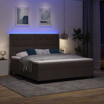vidaXL Boxspringbett mit Matratze Dunkelbraun 180 x 200 cm Stoff