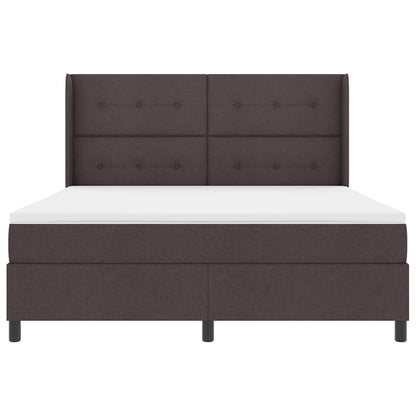 vidaXL Boxspringbett mit Matratze Dunkelbraun 180 x 200 cm Stoff