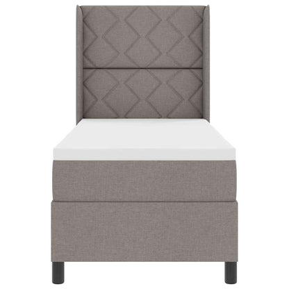 LED Boxspringbett mit Matratze Taupe 80 x 200 cm Stoff