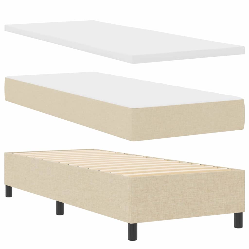 LED Boxspringbett mit Matratze Creme 80 x 200 cm Stoff