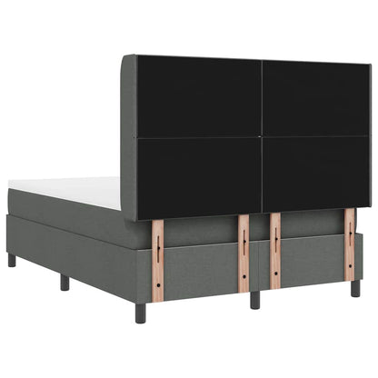 LED Boxspringbett mit Matratze Dunkelgrau 160 x 200 cm Stoff