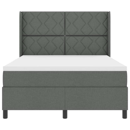 LED Boxspringbett mit Matratze Dunkelgrau 160 x 200 cm Stoff