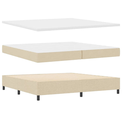 LED Boxspringbett mit Matratze Creme 200 x 200 cm Stoff