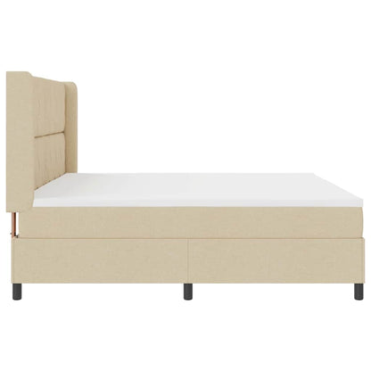 LED Boxspringbett mit Matratze Creme 200 x 200 cm Stoff
