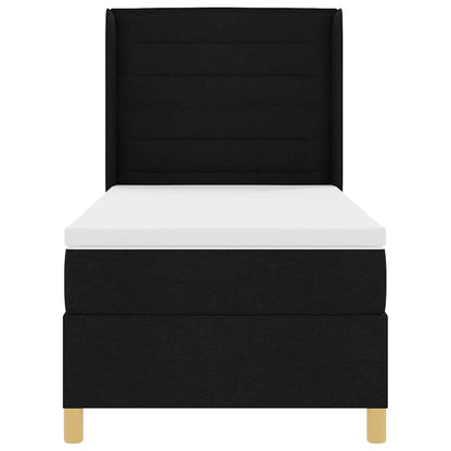 Boxspringbett mit Matratze Schwarz 80 x 200 cm Stoff